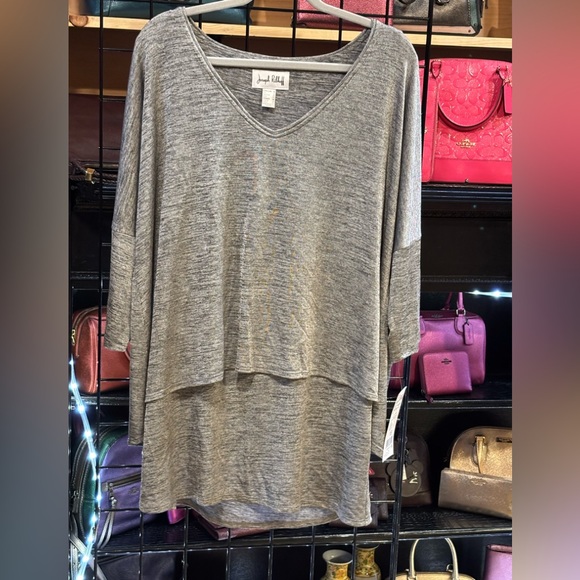 Joseph Ribkoff Heather Gray Layered Tunic - Picture 1 of 8